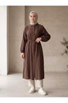 Hakim Yaka Uzun Tunik-Kahve