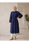 Hakim Yaka Uzun Tunik-Lacivert