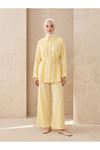 Ön Roba Detay Pantolonlu Takım-Sarı