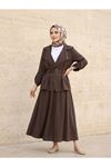 D Toka Detay Etekli Takım-Kahve