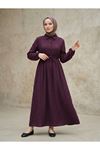 Beli Tünelli Elbise-Bordo
