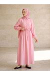Beli Tünelli Elbise-Pembe
