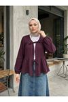 İki Bağlamalı Müslin Tunik-Bordo