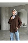 Kendinden Çizgili Tunik-Kahve