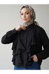 Fırfır Detay Tunik-Siyah