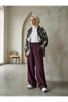 Cepli Yıkamalı Pantolon-Bordo