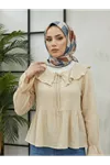 Yaka Bağlamalı Tunik-Bej