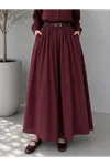 Astarlı Vual Etek-Bordo