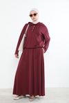 Pat Detay Etekli Takım-Bordo