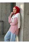 Çizgili Oysho Tunik-Kırmızı