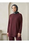 Ön Hareket Detay Pantolonlu Takım-Bordo