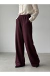 Cepli Yıkamalı Pantolon-Bordo