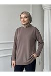 Kol Biye Detay Pike Tunik-Açık Kahve