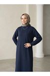 Manşet Detay Oysho Elbise-Lacivert