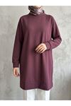 Reglan Kol Manşetli Pike Tunik-Bordo